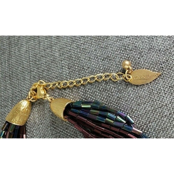 COLDWATER CREEK Iridescent Purple & Blue Glass Torsade 22 Inch Necklace - Picture 8 of 12